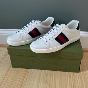 Gucci Ace Sneakers White Red Blue Gucci Size 9.5/US Size 10. New in Box